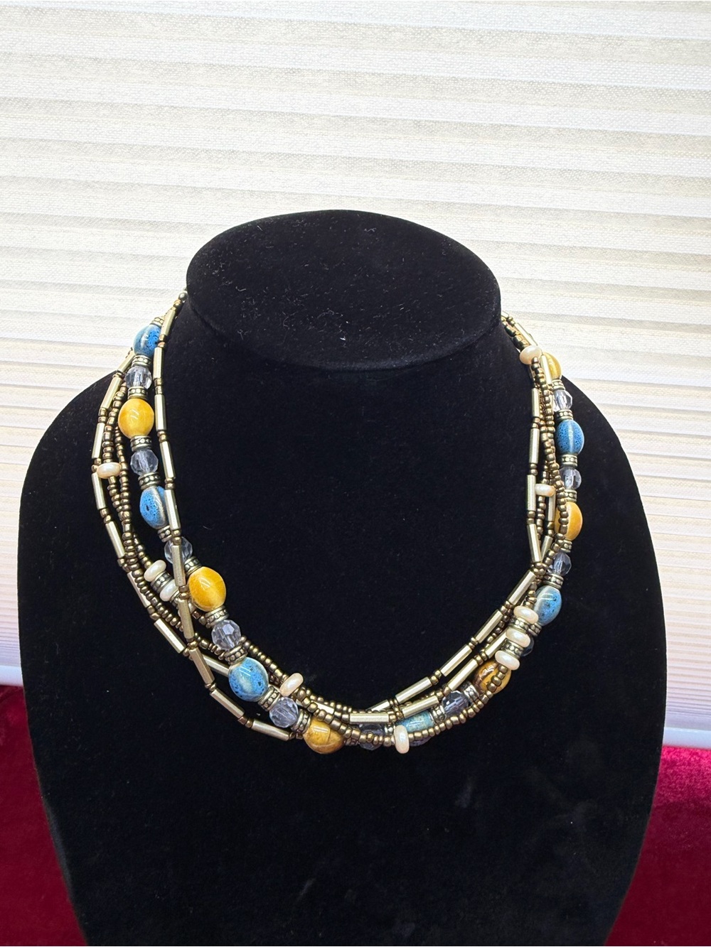 Premier Designs Multi Strand Beaded Statement Necklace